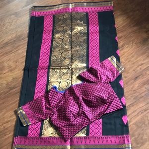 Very beutiful silk saree black and pink ❤️NEW❤️